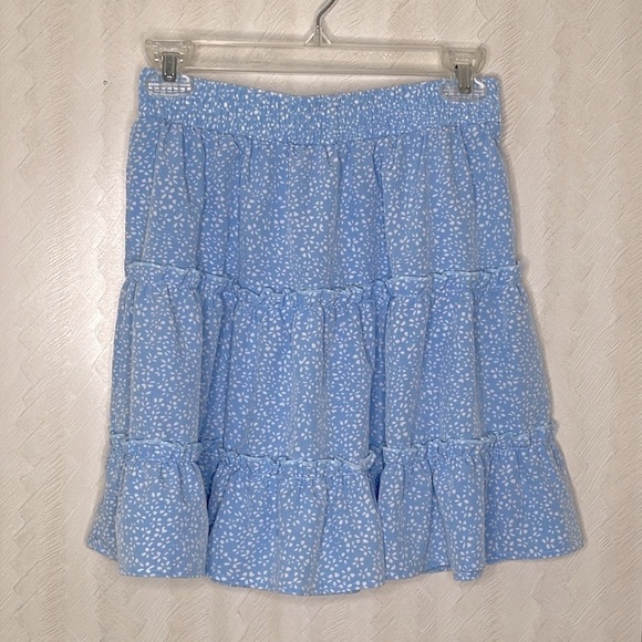 ❤️ 🆕 Mini Skirt Ruffled Boho Print High Waist Casual Swing Flowy Floral Size S - Picture 3 of 5